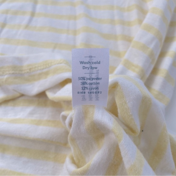 Marine Layer Women's Yellow White Striped Crewneck Short sleeve Tee Size Small - Picture 5 of 7